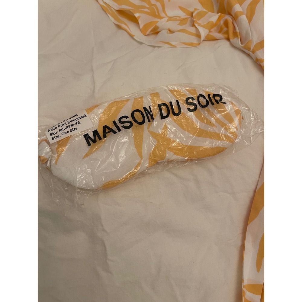 Maison Du Soir Tropical Palm Print Beach Cover-Up Robe and Eye Mask Set XL/2XL - Picture 10 of 11